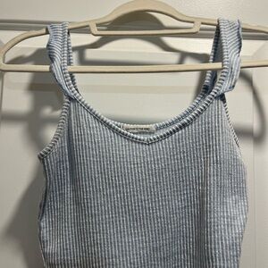 Caution To The Wind Blue and White Striped Top